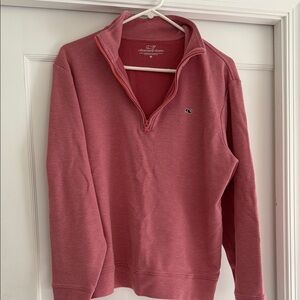 Vineyard Vines Men's Red Zip-Up Sweater